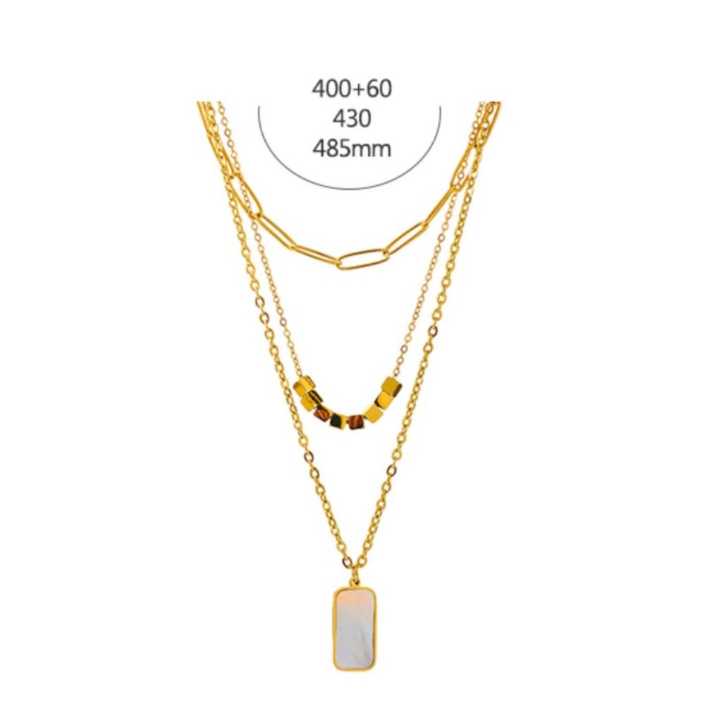 NEW Natural Shell Square Pendant Necklace - Picture 6 of 7